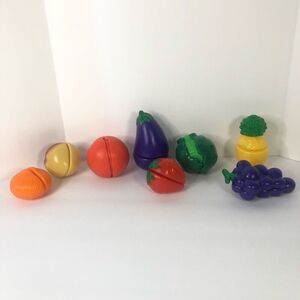 Lot pretend play food cut veggie fruit hook loop fastener 8 different fruits